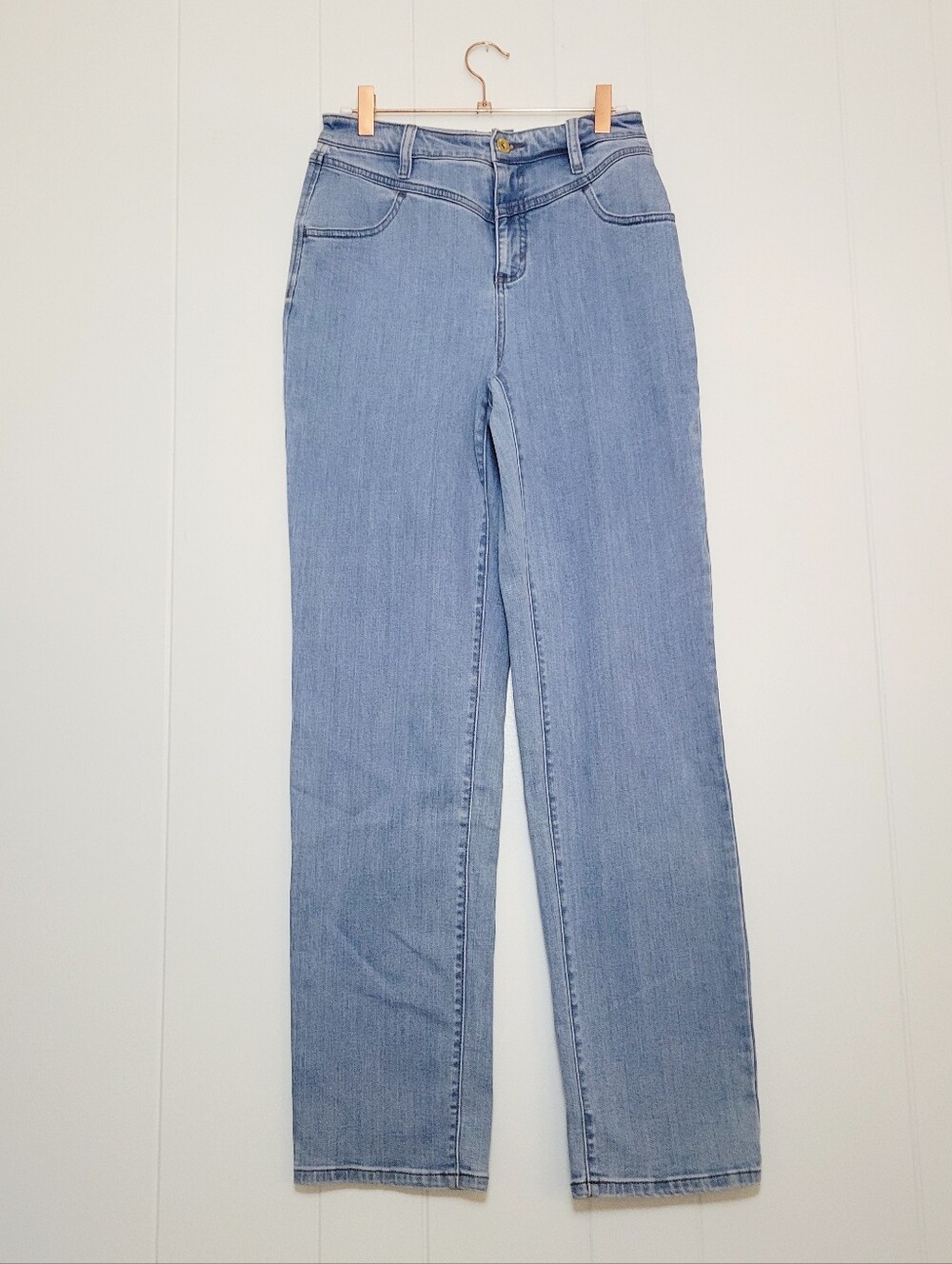 NWT INC International Concepts Jeans High Rise Straight Leg Light Blue Denim 6